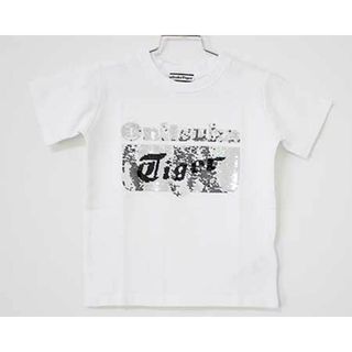 オニツカタイガー(Onitsuka Tiger)の【夏物 新入荷!】〓オニツカタイガー/Onitsuka Tiger〓100cm 半袖Tシャツ/半袖カットソー 白×シルバー×黒  【中古】子供服 キッズ kids  男の子 女の子 夏 tops 015042(Tシャツ/カットソー)