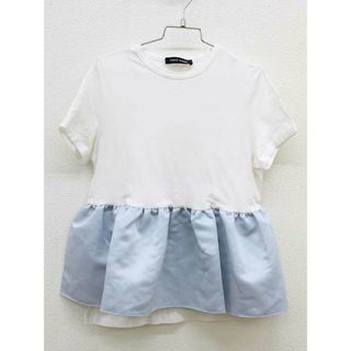 YOKO CHAN - 【夏物 新入荷!】▽ヨーコチャン/YOKO CHAN▽130-140cm位（36） 半袖カットソー/半袖Tシャツ 白×ブルー【中古】子供服 キッズ kids 女の子 夏 tops 015042