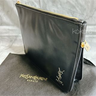 イヴサンローラン(Yves Saint Laurent)のイヴサンローラン ノベルティ ポーチ 2way ブラック ヒョウ puレザー(ポーチ)