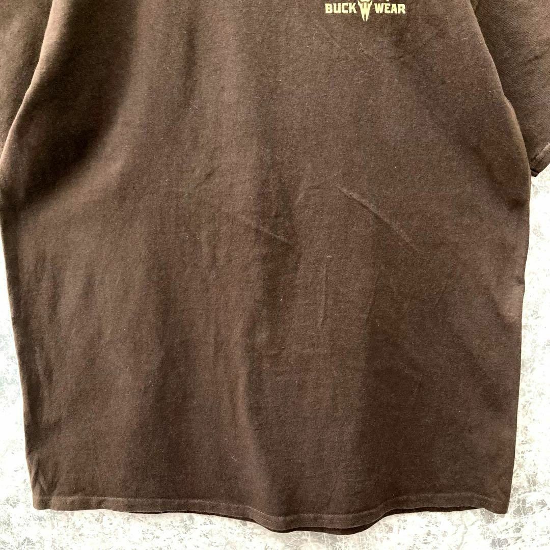 IT105 US古着ギルダン米国企業バックアニマル柄スラングデカロゴ半袖Tシャツ メンズのトップス(Tシャツ/カットソー(半袖/袖なし))の商品写真