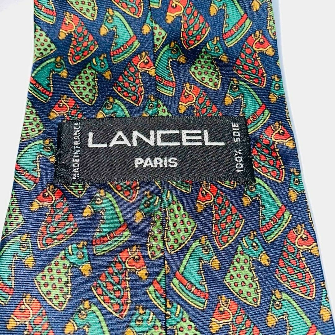 LANCEL(ランセル)のLANCEL ランセル　シルクネクタイ　高級　フランス製　PARIS ネイビー メンズのファッション小物(ネクタイ)の商品写真
