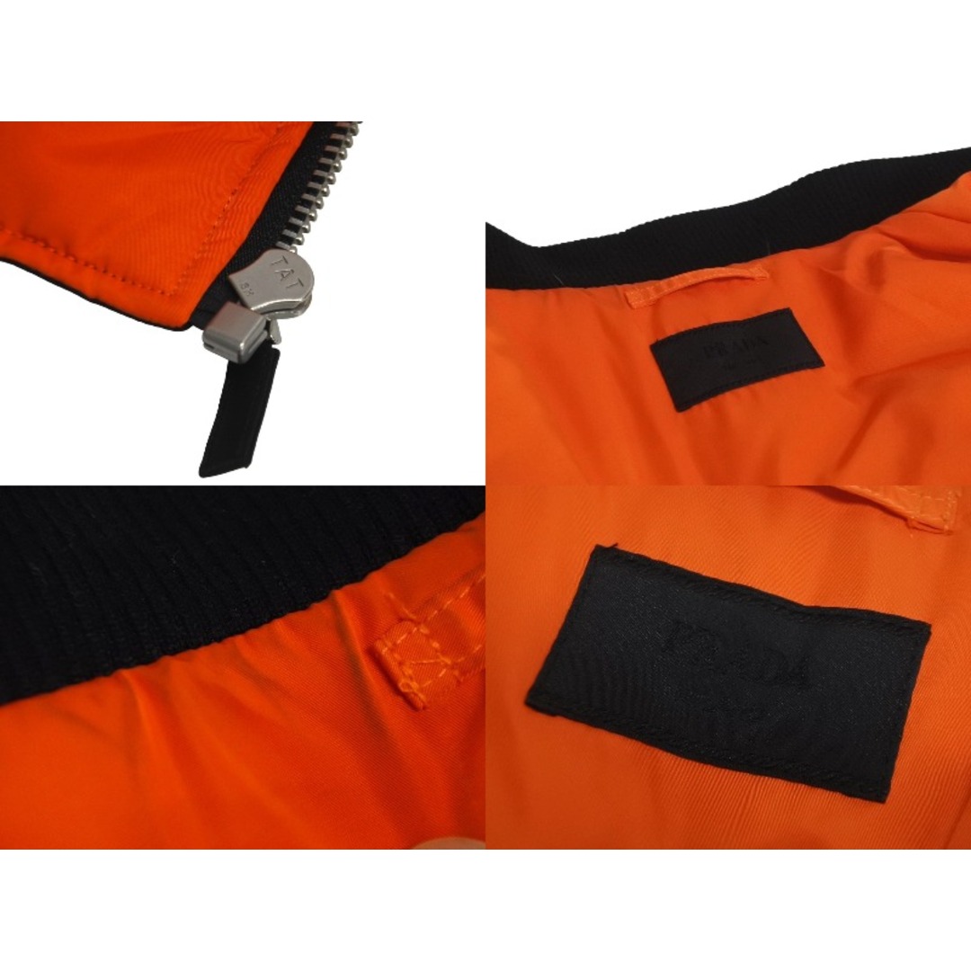 PRADA(プラダ)のPRADA プラダ Re-Nylon ボンバージャケット サイズL SGB903 ブラック トライアングルロゴ ポーチ ナイロン 美品 中古 63176 レディースのジャケット/アウター(ブルゾン)の商品写真
