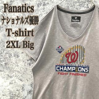 IT96 入手困難US古着ファナティクスMLBナショナルズ優勝ロゴビッグTシャツ(Tシャツ/カットソー(半袖/袖なし))