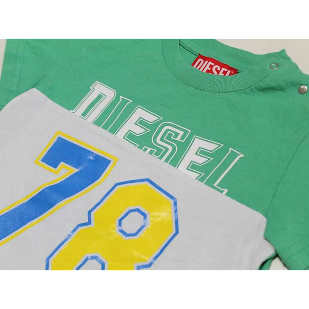 DIESEL(ディーゼル)の【夏物 新入荷!】‡ディーゼルキッズ/DIESEL kids‡97cm 半袖Tシャツ/半袖カットソー グリーン×白 ’23年製【中古】子供服 キッズ kids 男の子 女の子 夏 tops 415042 キッズ/ベビー/マタニティのキッズ服女の子用(90cm~)(Tシャツ/カットソー)の商品写真