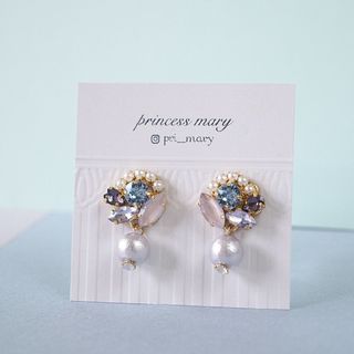 残り1点》ラベンダーコットン♡lt.サファイアbijouピアス(ピアス)