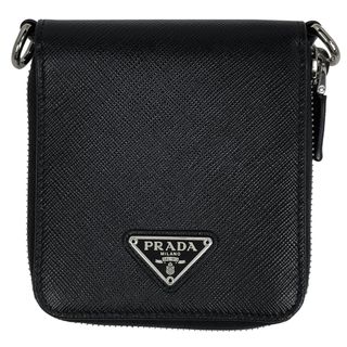 PRADA - プラダ ロゴプレート 二つ折り財布 レディース 【中古】