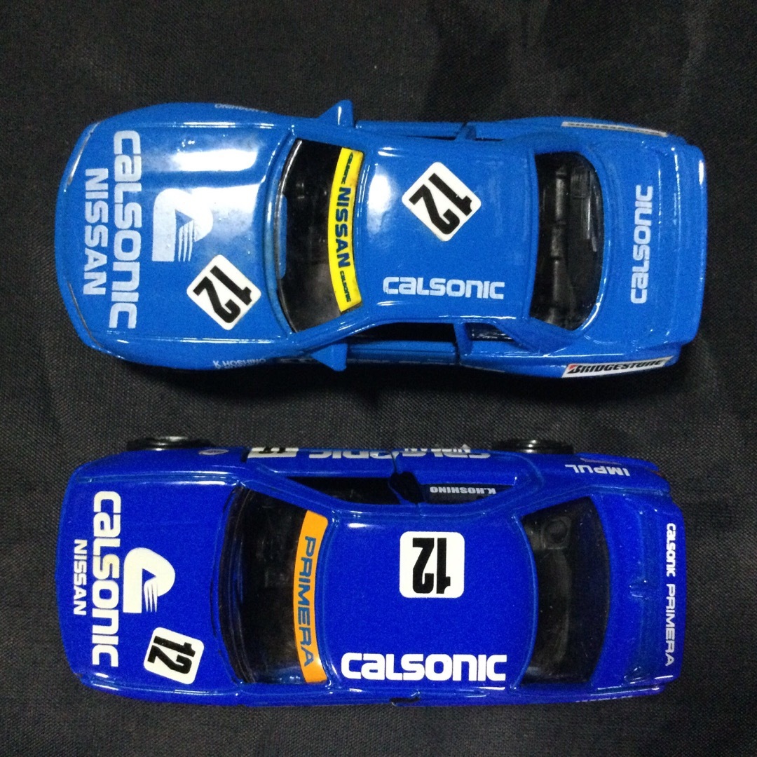 トミカシリーズ(トミカシリーズ)のトミカ　日産カルソニック プリメーラ、スカイライン GT-R(R32) 1/59 エンタメ/ホビーのおもちゃ/ぬいぐるみ(ミニカー)の商品写真