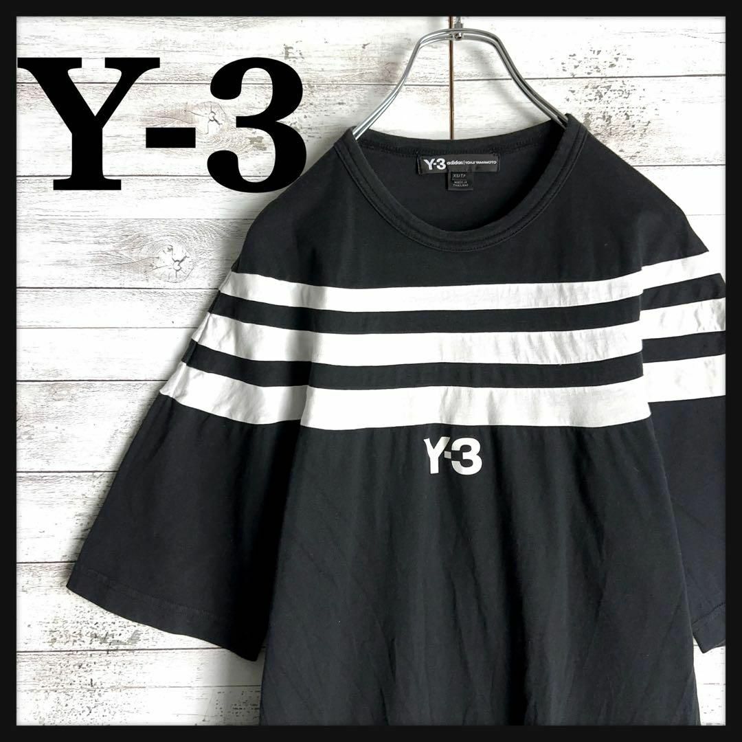 Y-3(ワイスリー)の9530【人気デザイン】Y-3☆ワンポイント スリーストライプtシャツ メンズのトップス(Tシャツ/カットソー(半袖/袖なし))の商品写真