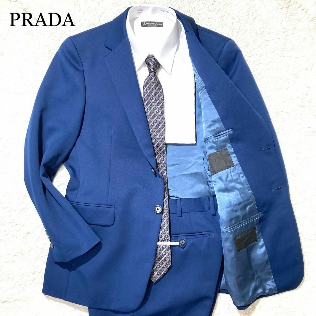 PRADA(プラダ)の【近年モデル☆未使用級】PRADA プラダ セットアップ スーツ 青 52/50 メンズのスーツ(その他)の商品写真