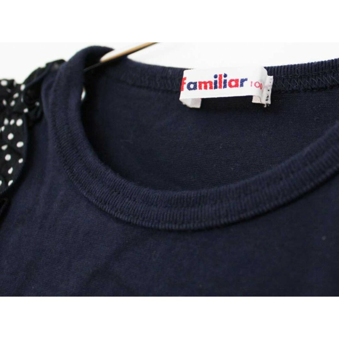 familiar(ファミリア)の【夏物 新入荷!】[ファミリア/familiar]100cm 半袖Tシャツ/半袖カットソー 紺【中古】子供服 キッズ kids 女の子 夏 tops 015042 キッズ/ベビー/マタニティのキッズ服女の子用(90cm~)(Tシャツ/カットソー)の商品写真