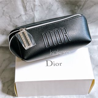 ディオール(Dior)のディオール スクエア ポーチ ノベルティ ブラック puレザー 黒 コスメポーチ(ポーチ)