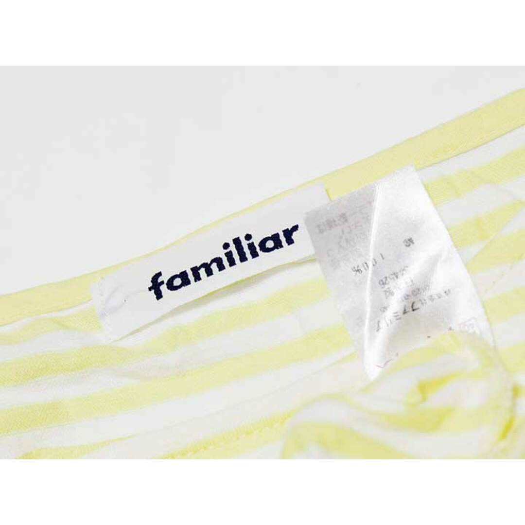 familiar(ファミリア)の【夏物 新入荷!】‡ファミリア/familiar‡120cm 半袖Tシャツ/半袖カットソー/ノースリーブ 白×黄色【中古】子供服 キッズ kids 女の子 夏 tops 015042 キッズ/ベビー/マタニティのキッズ服女の子用(90cm~)(Tシャツ/カットソー)の商品写真