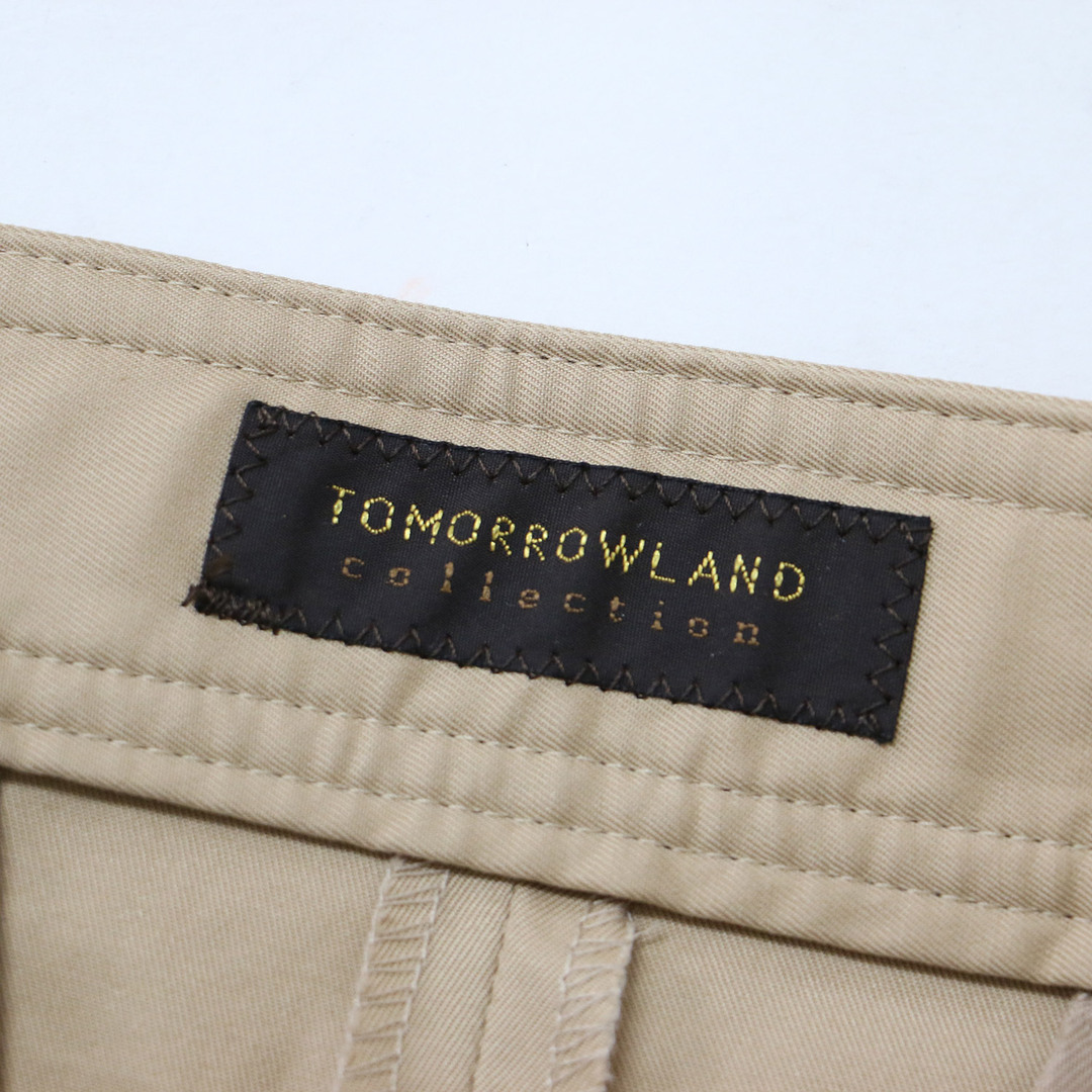 TOMORROWLAND(トゥモローランド)の美品 TOMORROWLAND collection トゥモローランド コレクション パンツ ワイドパンツ ベージュ 34(7号) 23春夏 ハイウエスト タックパンツ コットン ボトムス ズボン 日本製 シンプル カジュアル 大人 きれいめ【レディース】【中古】 レディースのパンツ(その他)の商品写真