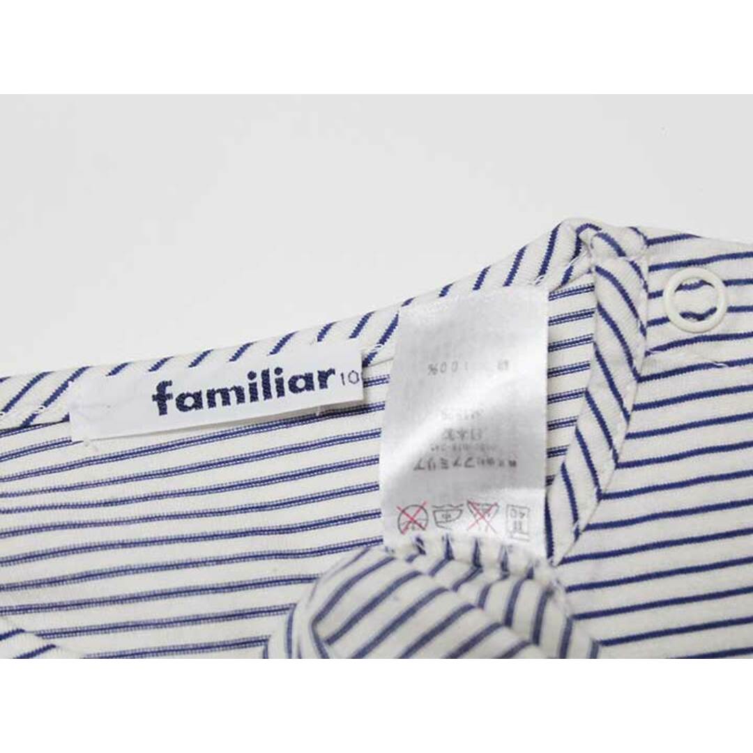 familiar(ファミリア)の【夏物 新入荷!】‡ファミリア/familiar‡100cm 半袖Tシャツ/半袖カットソー 白×紺【中古】子供服 キッズ kids 女の子 夏 tops 015042 キッズ/ベビー/マタニティのキッズ服女の子用(90cm~)(Tシャツ/カットソー)の商品写真