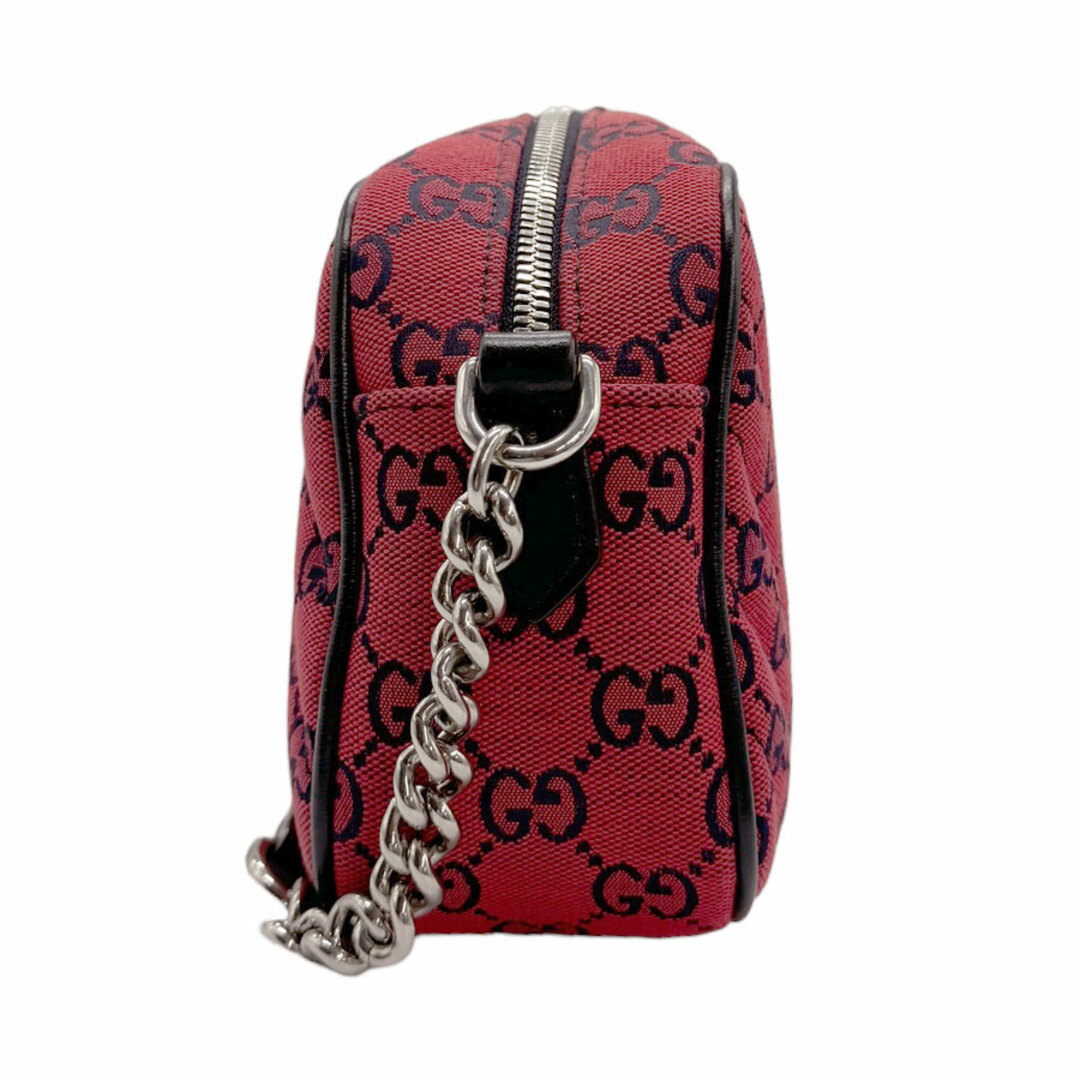 Gucci(グッチ)のグッチ GUCCI ショルダーバッグ GGマーモント GGキャンバス レッド レディース 447632 送料無料【中古】 z0886 レディースのバッグ(ショルダーバッグ)の商品写真