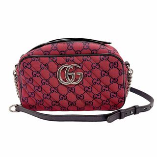 グッチ(Gucci)のグッチ GUCCI ショルダーバッグ GGマーモント GGキャンバス レッド レディース 447632 送料無料【中古】 z0886(ショルダーバッグ)