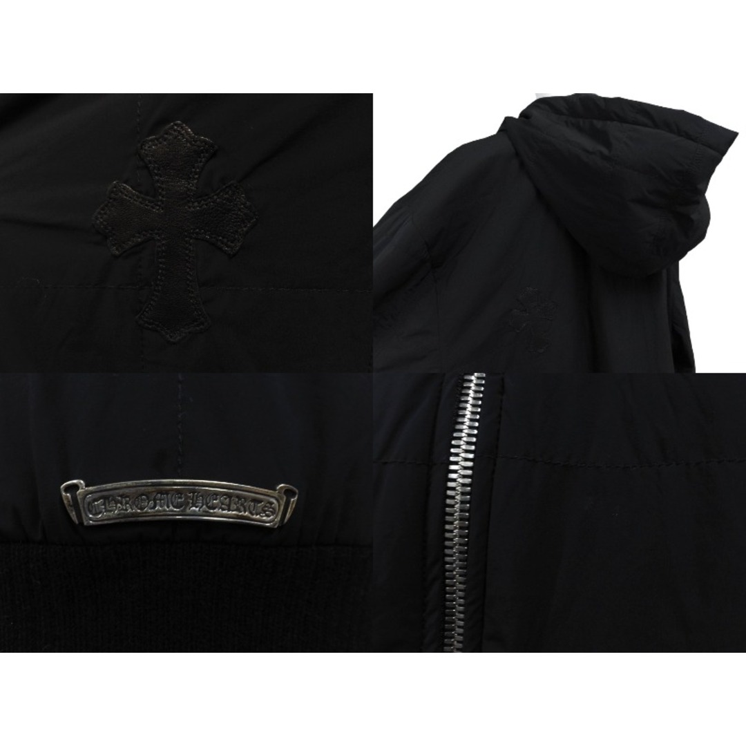 Chrome Hearts(クロムハーツ)のCHROME HEARTS クロムハーツ ブルゾン ジャケット サイズXL ブラック ナイロン カシミヤ レザー シルバー925 美品 中古 63160 レディースのジャケット/アウター(ブルゾン)の商品写真