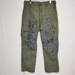 ニードルス(Needles)のNeedles FATIGUE PANT BACK SATEEN PAINT ペイント加工 GL150 ファティーグ パンツ カーキ メンズ ニードルス【中古】4-0502G∞(その他)