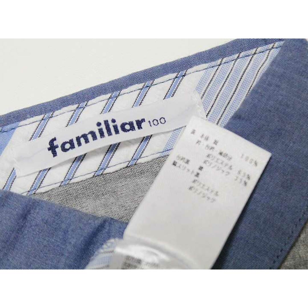 familiar(ファミリア)の【夏物 新入荷!】‡ファミリア/familiar‡100cm 半袖襟付カットソーシャツ/半袖Tシャツ/半袖カットソー グレー×ブルー【中古】子供服 キッズ kids 男の子 夏 tops 015042 キッズ/ベビー/マタニティのキッズ服女の子用(90cm~)(Tシャツ/カットソー)の商品写真