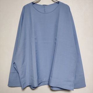 AULICO 新品 定価12650円 LONG SLEEVE TEE SHIRT 長袖Ｔシャツ カットソー ロンＴ ブルー メンズ アウリコ【中古】4-0502M∞(Tシャツ/カットソー(七分/長袖))