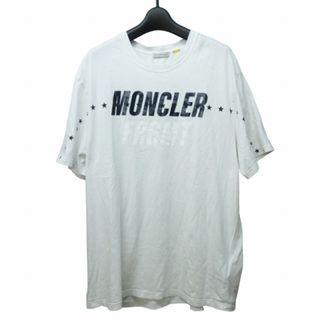 モンクレール(MONCLER)のモンクレール フラグメント コラボ  Tシャツ 半袖 ロゴ 白 M MKS(Tシャツ/カットソー(半袖/袖なし))