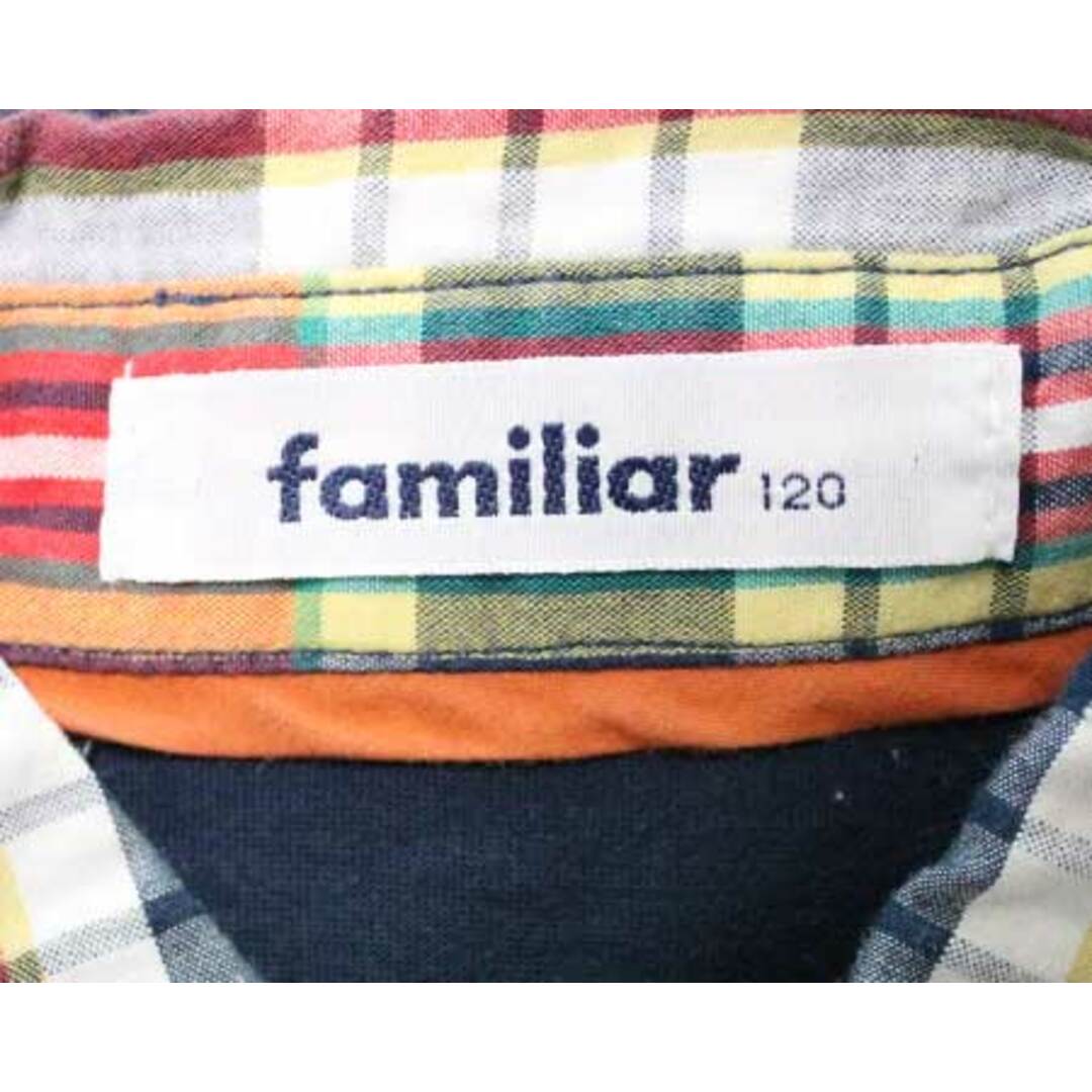 familiar(ファミリア)の【夏物 新入荷!】〓ファミリア/familiar〓120cm 半袖シャツ 白×紺×赤×緑【中古】 子供服 キッズ kids 男の子 女の子  夏 tops 015042 キッズ/ベビー/マタニティのベビー服(~85cm)(シャツ/カットソー)の商品写真