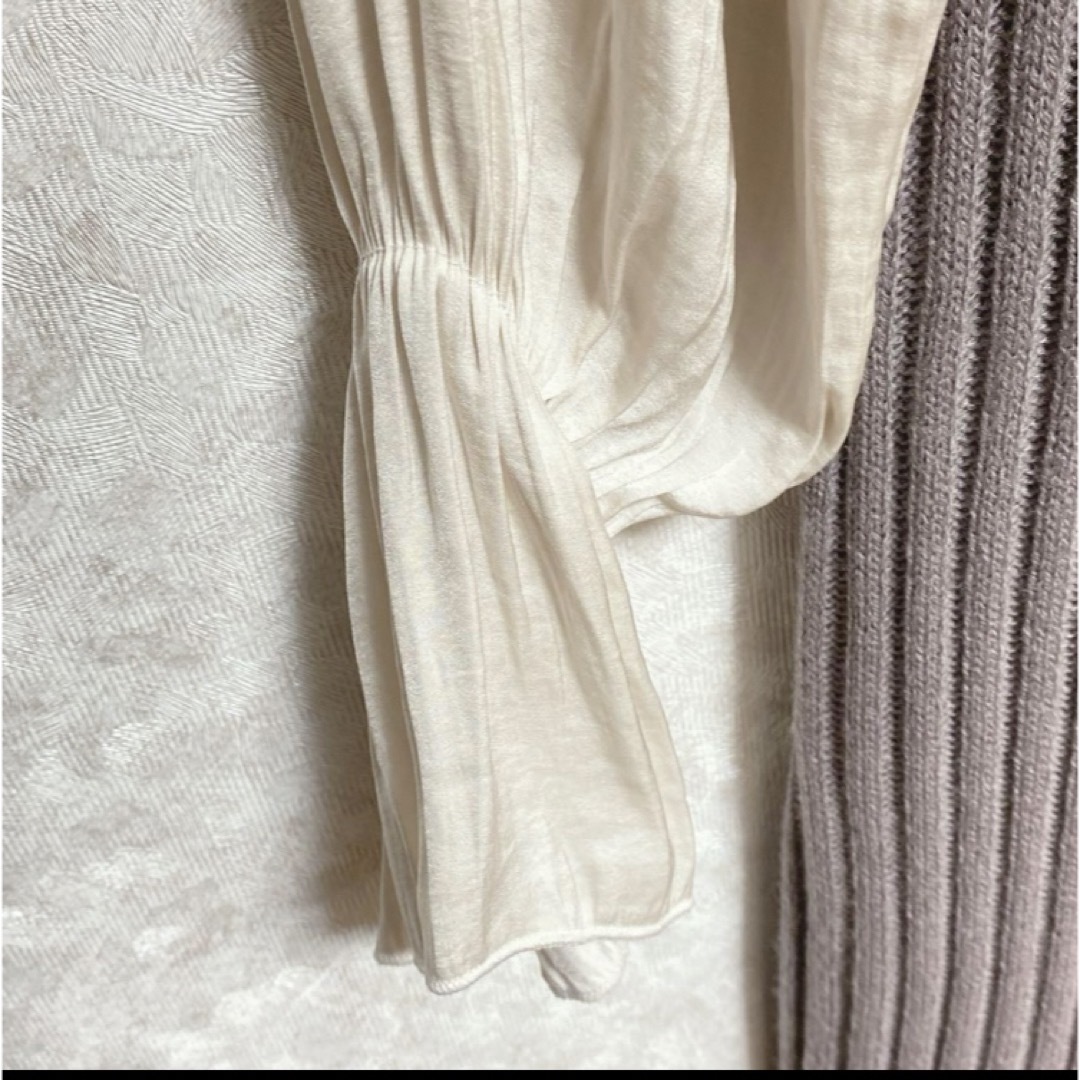 GRL(グレイル)のグレイル　袖異素材リブニットワンピース　M レディースのワンピース(ロングワンピース/マキシワンピース)の商品写真