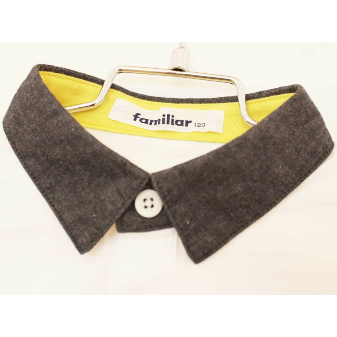 familiar(ファミリア)の【夏物 新入荷!】[ファミリア/familiar]120cm 半袖シャツ/半袖カットソー 白×濃紺【中古】子供服 キッズ kids 男の子 夏 tops 015042 キッズ/ベビー/マタニティのベビー服(~85cm)(シャツ/カットソー)の商品写真