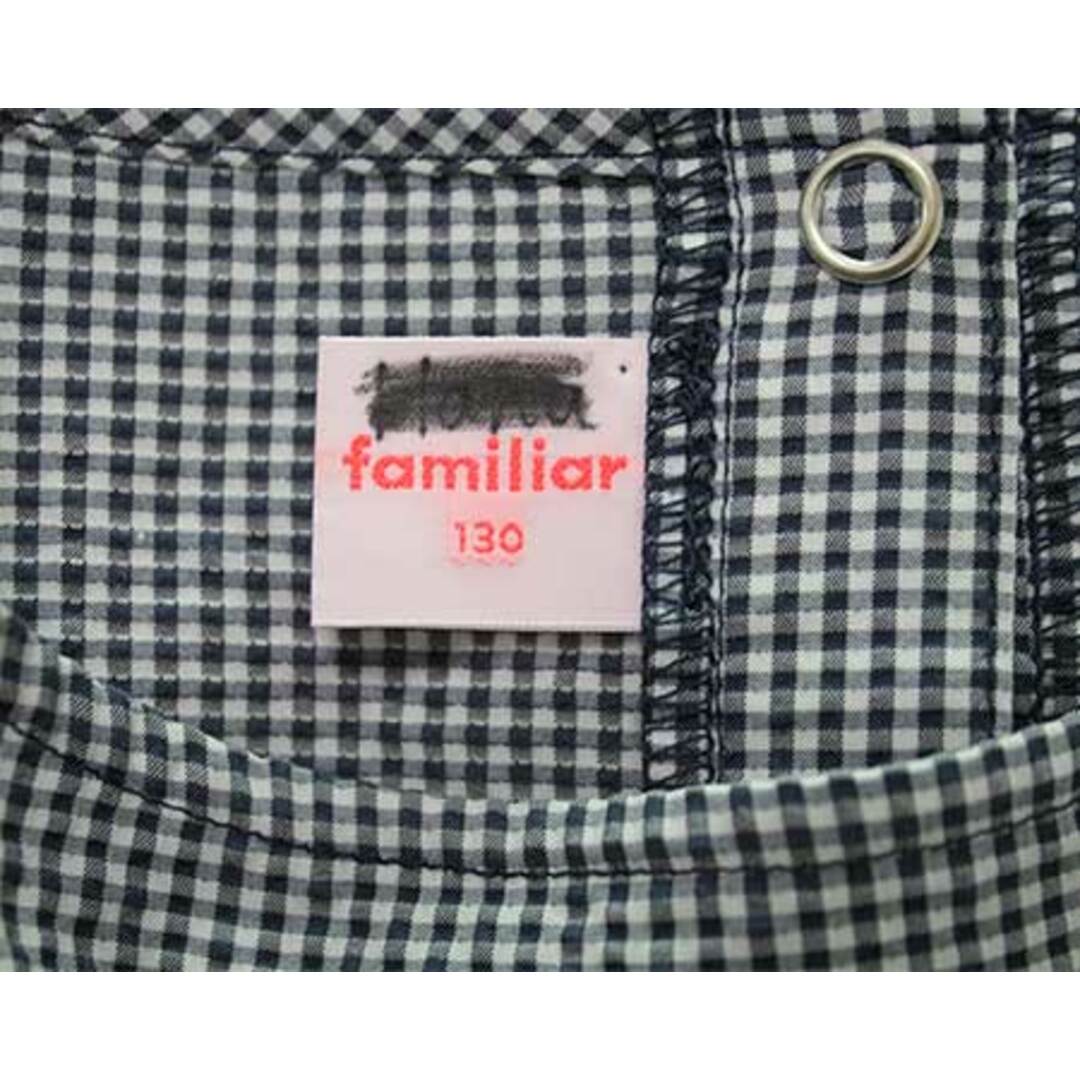 familiar(ファミリア)の【夏物 新入荷!】〓ファミリア/familiar〓130cm 半袖ブラウス/シャツ 紺×白【中古】 子供服 キッズ kids    女の子  夏 tops 015042 キッズ/ベビー/マタニティのベビー服(~85cm)(シャツ/カットソー)の商品写真