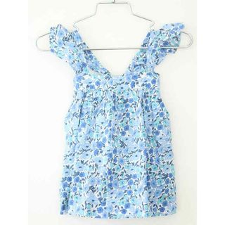 【夏物 新入荷!】†ジャカディ/jacadi†96cm(36M) ブラウス/半袖ブラウス/カットソー 青【中古】子供服 キッズ kids 女の子 夏 tops 015042