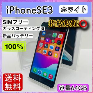 アップル(Apple)の【美品】iPhone SE3 ホワイト 64 GB SIMフリー 本体(スマートフォン本体)