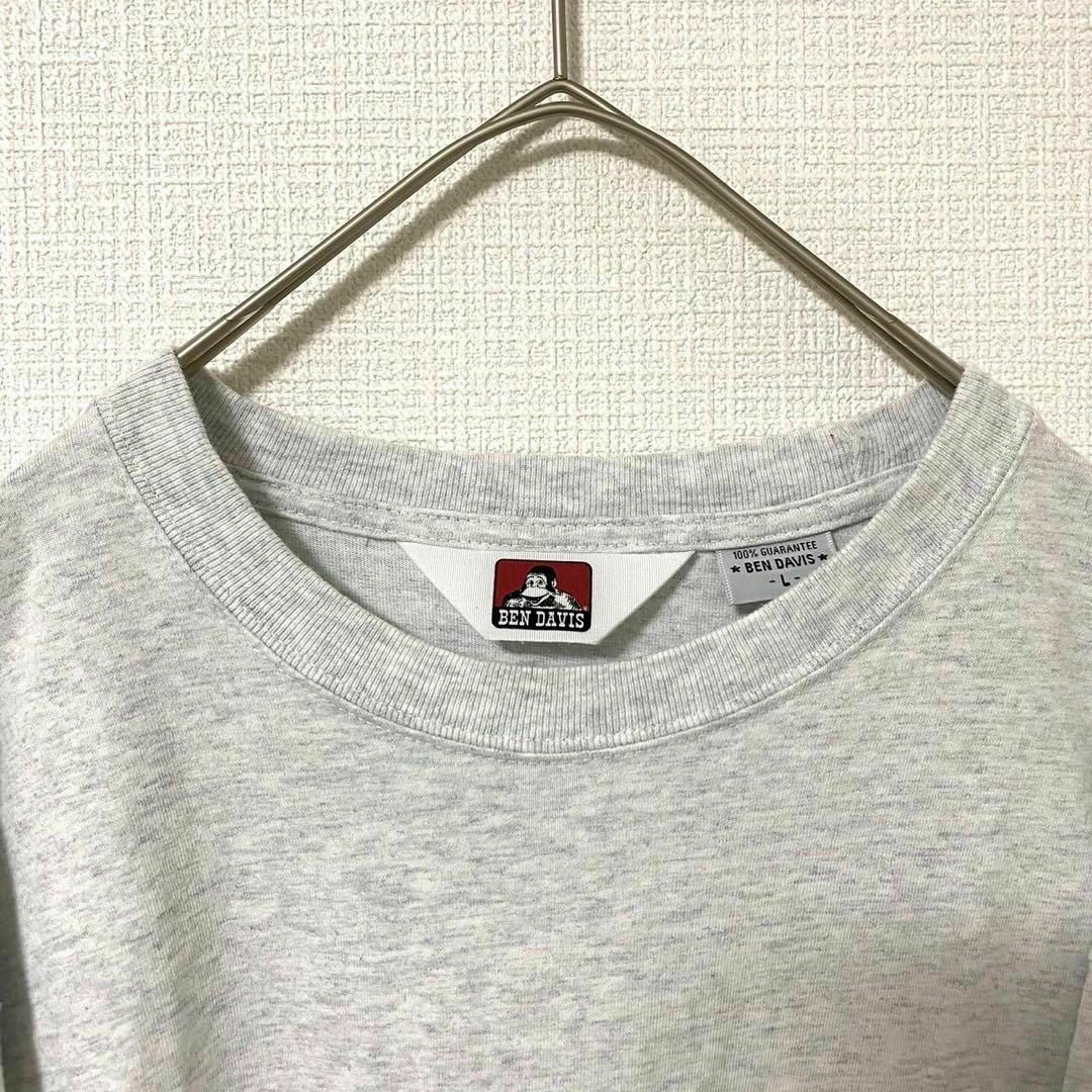 BEN DAVIS(ベンデイビス)のロンT ベンデイビス バッグロゴ ロゴプリント L コットン メンズのトップス(Tシャツ/カットソー(七分/長袖))の商品写真