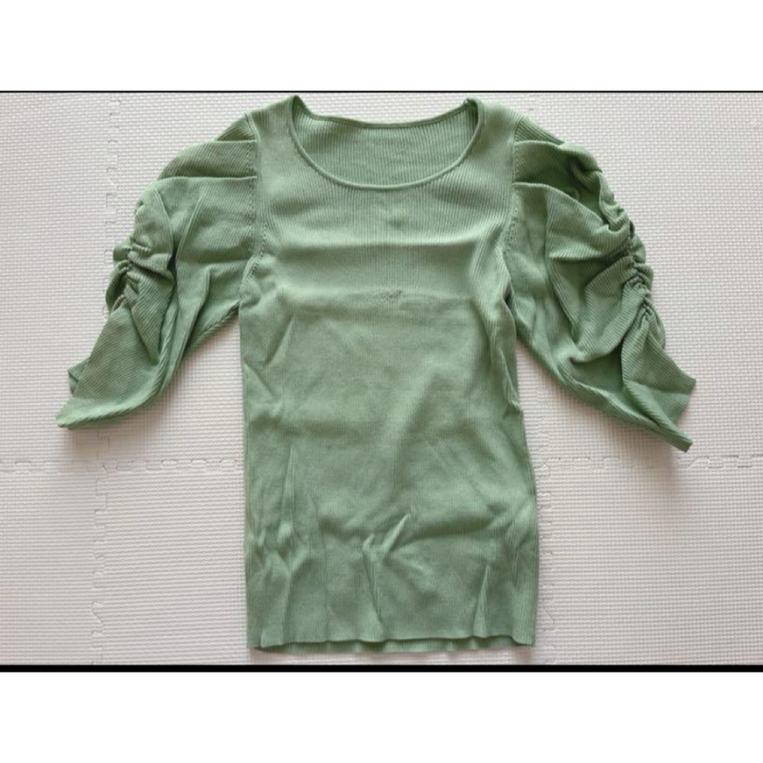 ViS(ヴィス)のVIS 袖シャーリング5分袖リブプルオーバー レディースのトップス(シャツ/ブラウス(長袖/七分))の商品写真