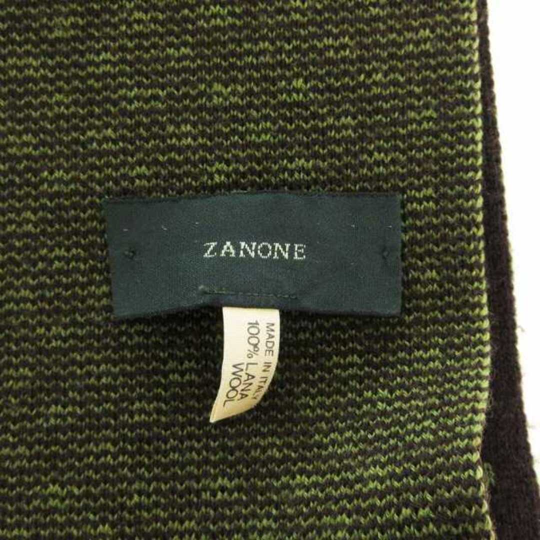 ZANONE(ザノーネ)のザノーネ マフラー ストール  総柄 ウール ブラウン グリーン ■SM1 メンズのファッション小物(マフラー)の商品写真