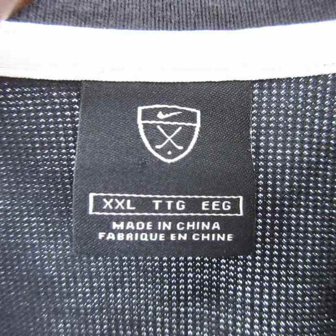 ナイキゴルフ ポロシャツ 長袖 ロングスリーブ 刺繍 黒 XXL ■SM1 スポーツ/アウトドアのゴルフ(ウエア)の商品写真