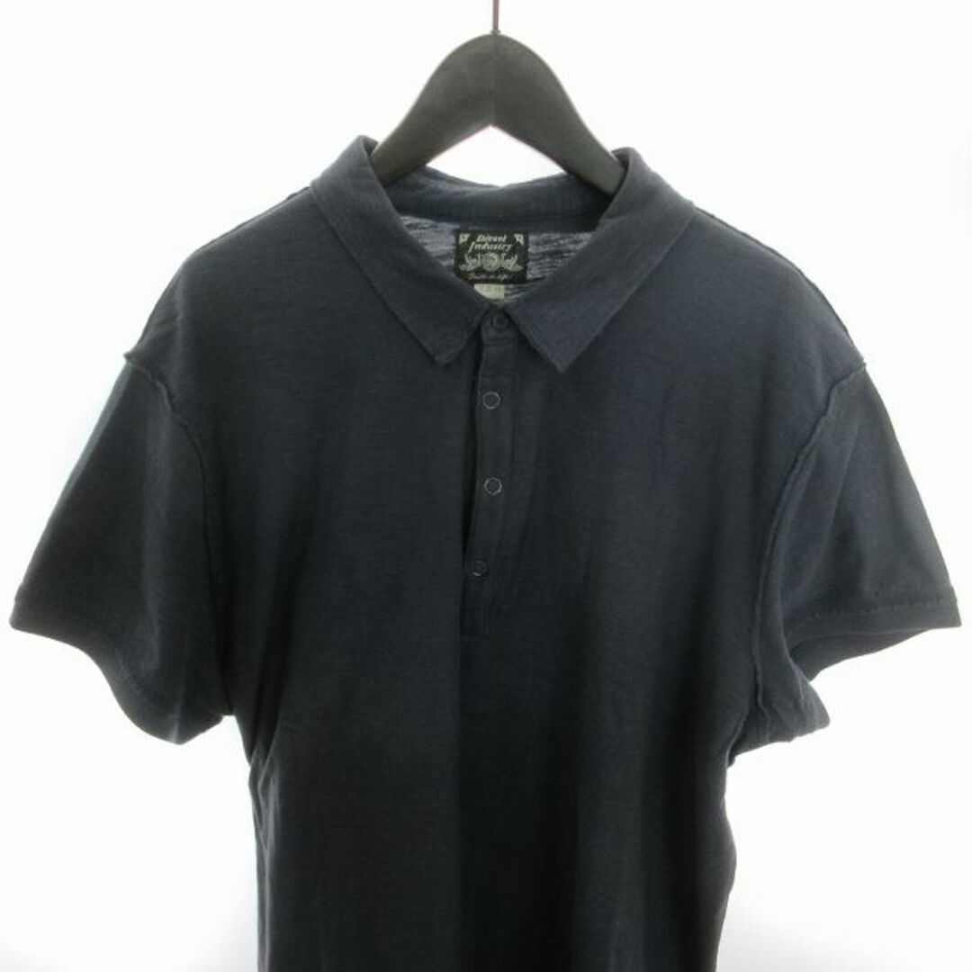 DIESEL(ディーゼル)のディーゼル ポロシャツ 半袖 スナップボタン ネイビー 紺色 XL ■SM1 メンズのトップス(ポロシャツ)の商品写真