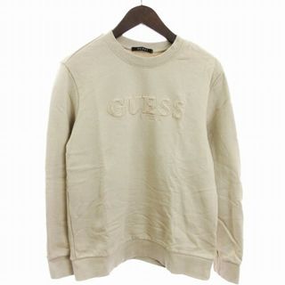 GUESS - ゲス スウェット トレーナー ロゴ 刺しゅう ベージュ M ☆AA★ ■SM1