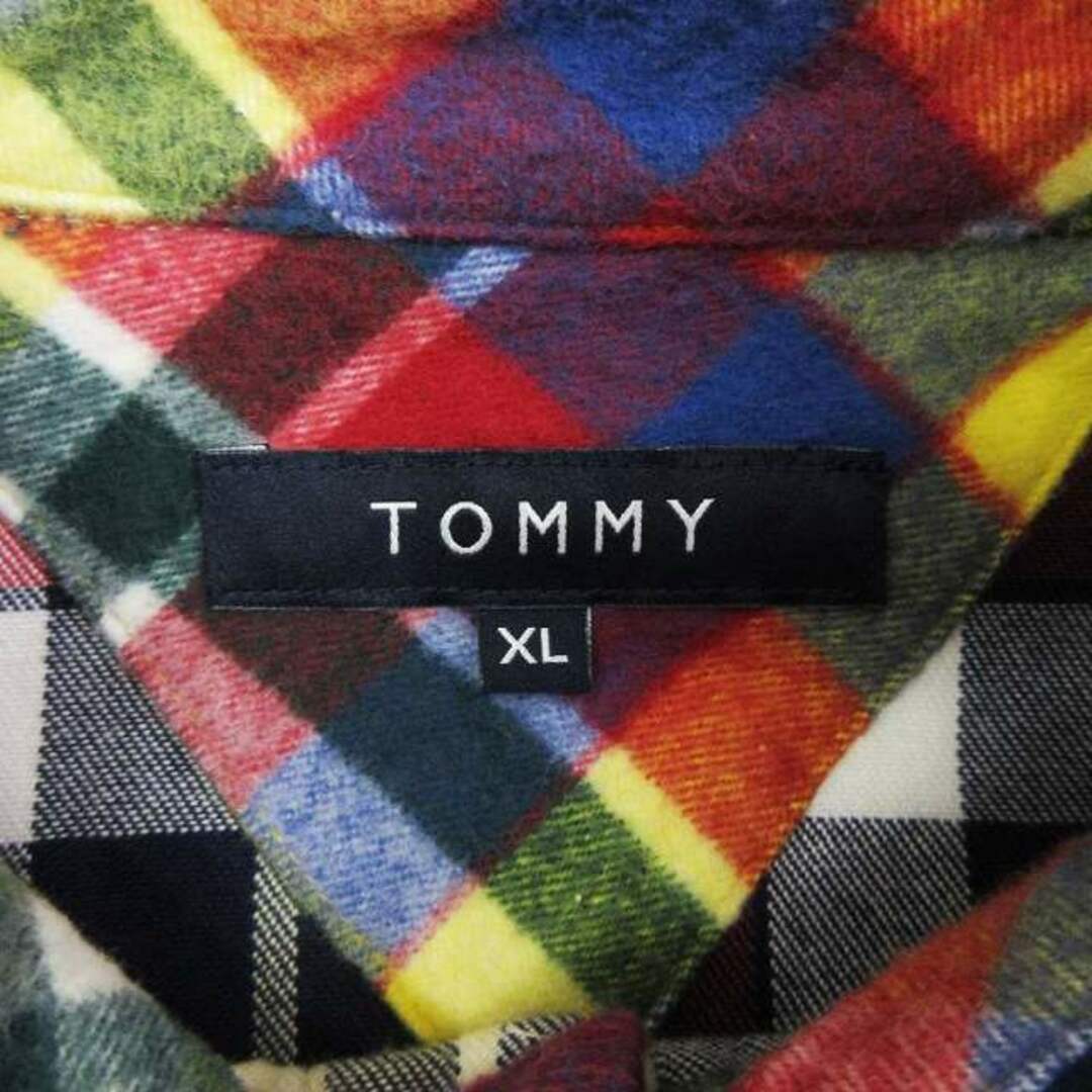 TOMMY(トミー)のトミー ネルシャツ 長袖 起毛 コットン ロゴ刺繍 チェック 赤 紺 白 XL メンズのトップス(シャツ)の商品写真