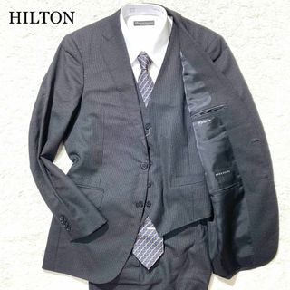 【極美品】HILTON ヒルトン スリーピース ブラック ストライプ A6 L(その他)