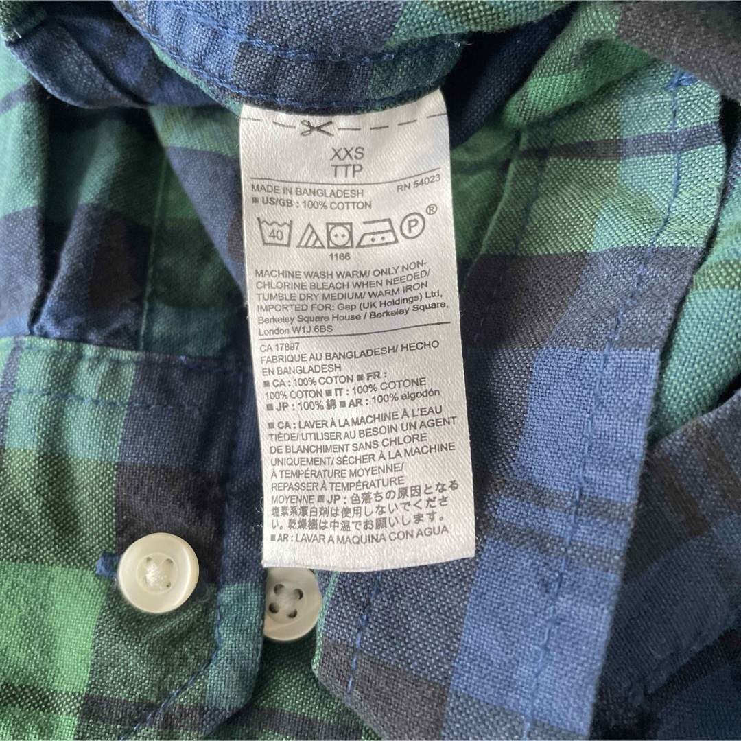 GAP(ギャップ)のギャップ　GAP メンズ　チェック柄シャツ　ネルシャツ　size XXS メンズのトップス(シャツ)の商品写真