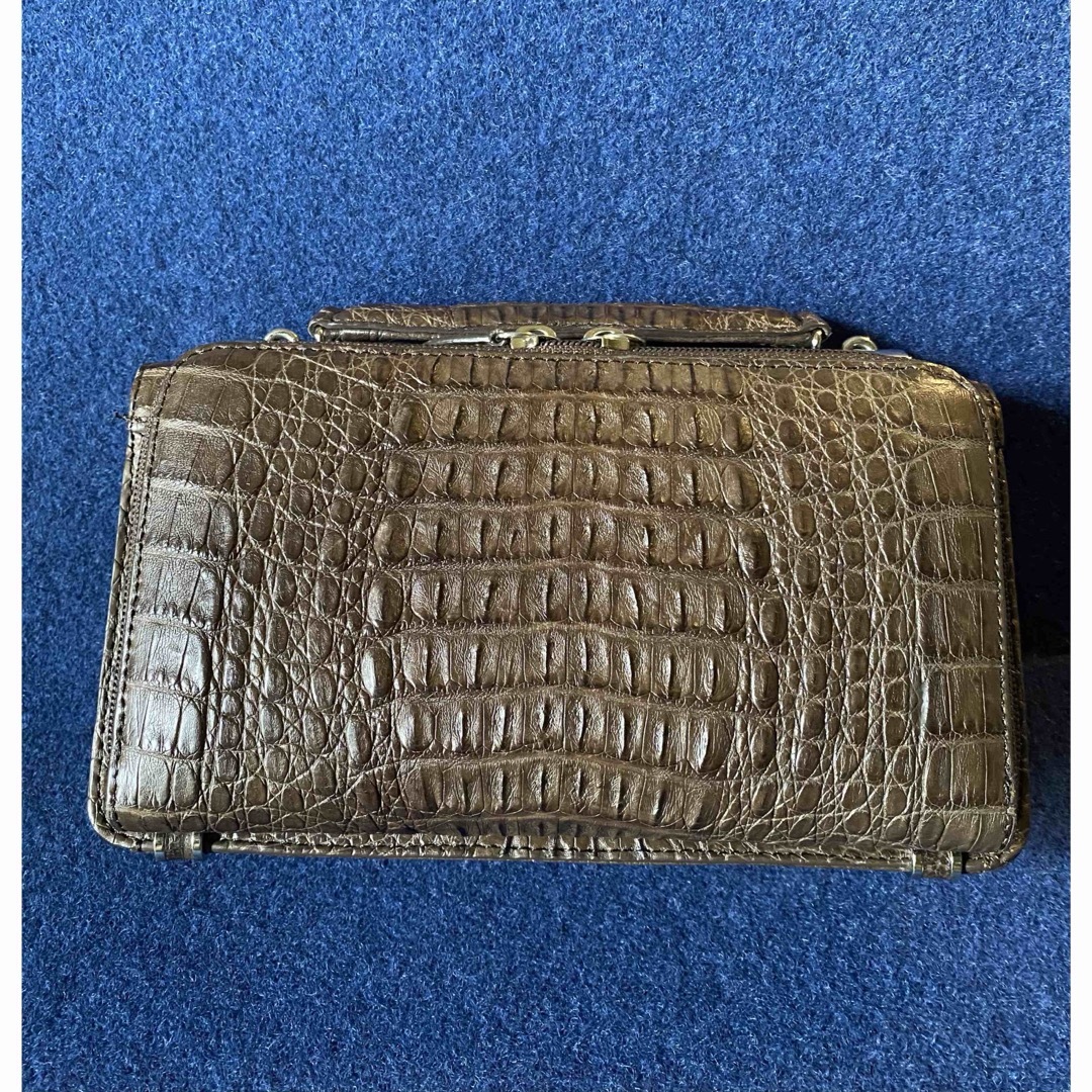 クロコダイル 長財布付きショルダーバック メンズのファッション小物(長財布)の商品写真