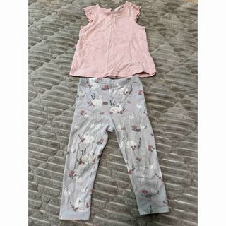 エイチアンドエム(H&M)のH&M 女の子 タンクトップ ズボン セット 90cm(Tシャツ/カットソー)