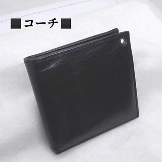 COACH - ●●コーチ　COACH　折り財布　カーフ　黒