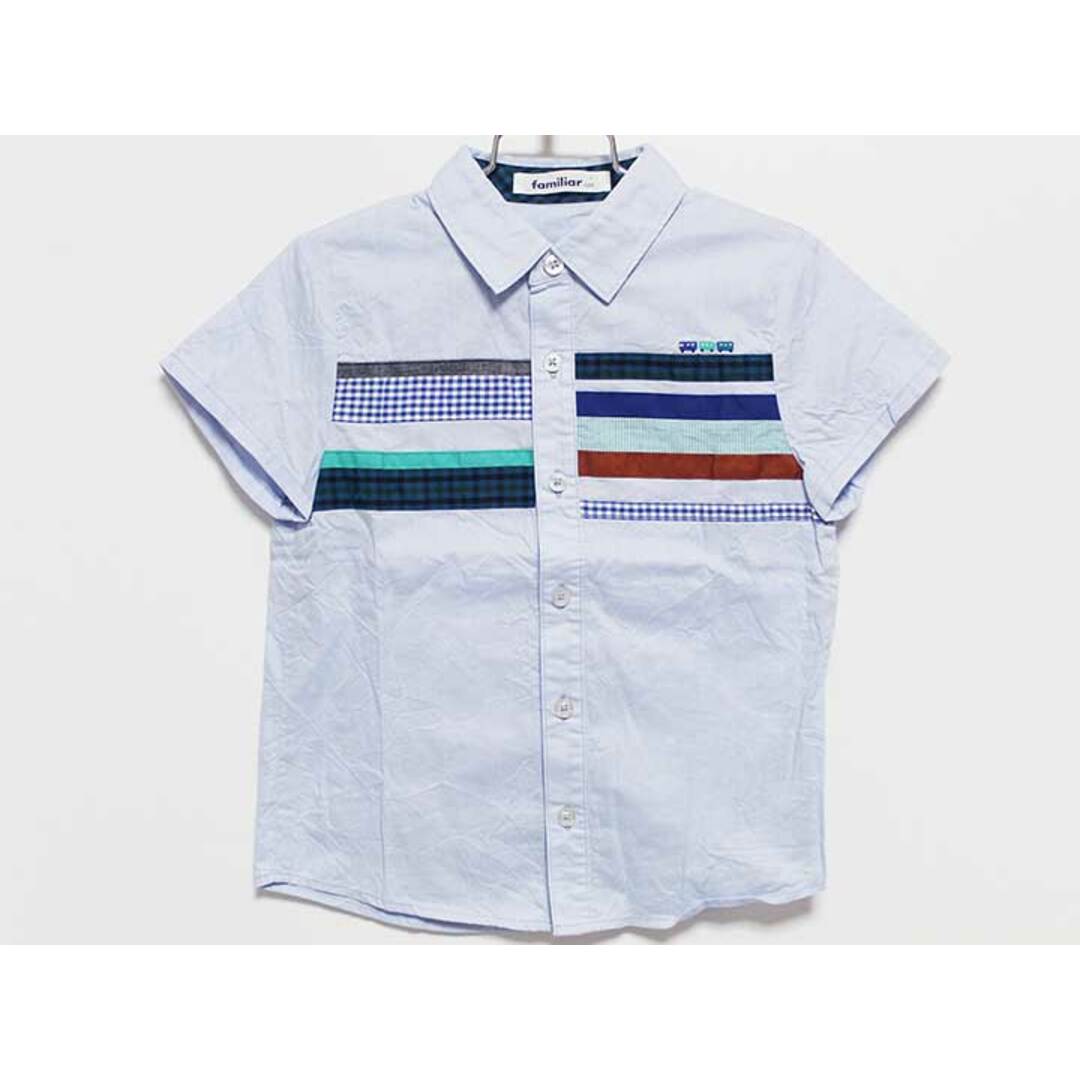 familiar(ファミリア)の【夏物 新入荷!】‡ファミリア/familiar‡120cm 半袖シャツ ブルー系【中古】子供服 キッズ kids 男の子 夏 tops 015042 キッズ/ベビー/マタニティのベビー服(~85cm)(シャツ/カットソー)の商品写真