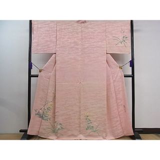 平和屋川間店■訪問着　作家物　手描き　草花文　暈し染め　金彩　逸品　fb5430(着物)