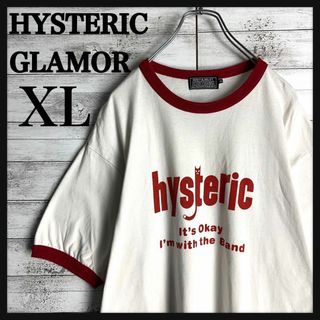 ヒステリックグラマー(HYSTERIC GLAMOUR)の9531【希少XLサイズ】ヒステリックグラマー☆人気デザインリンガーtシャツ(Tシャツ/カットソー(半袖/袖なし))