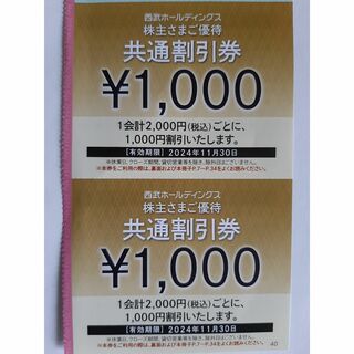 西武ホールディング  株主優待共通割引券  3000円分(その他)