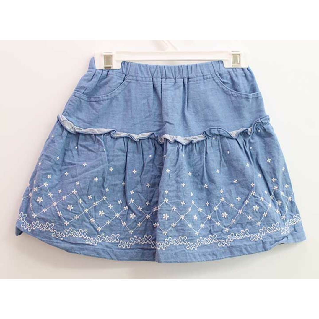 mikihouse(ミキハウス)の【夏物 新入荷!】▽ミキハウス/mikihouse▽120-130cm スカート ブルー【中古】子供服 キッズ kids 女の子 春夏 bottoms 015042 キッズ/ベビー/マタニティのキッズ服女の子用(90cm~)(スカート)の商品写真