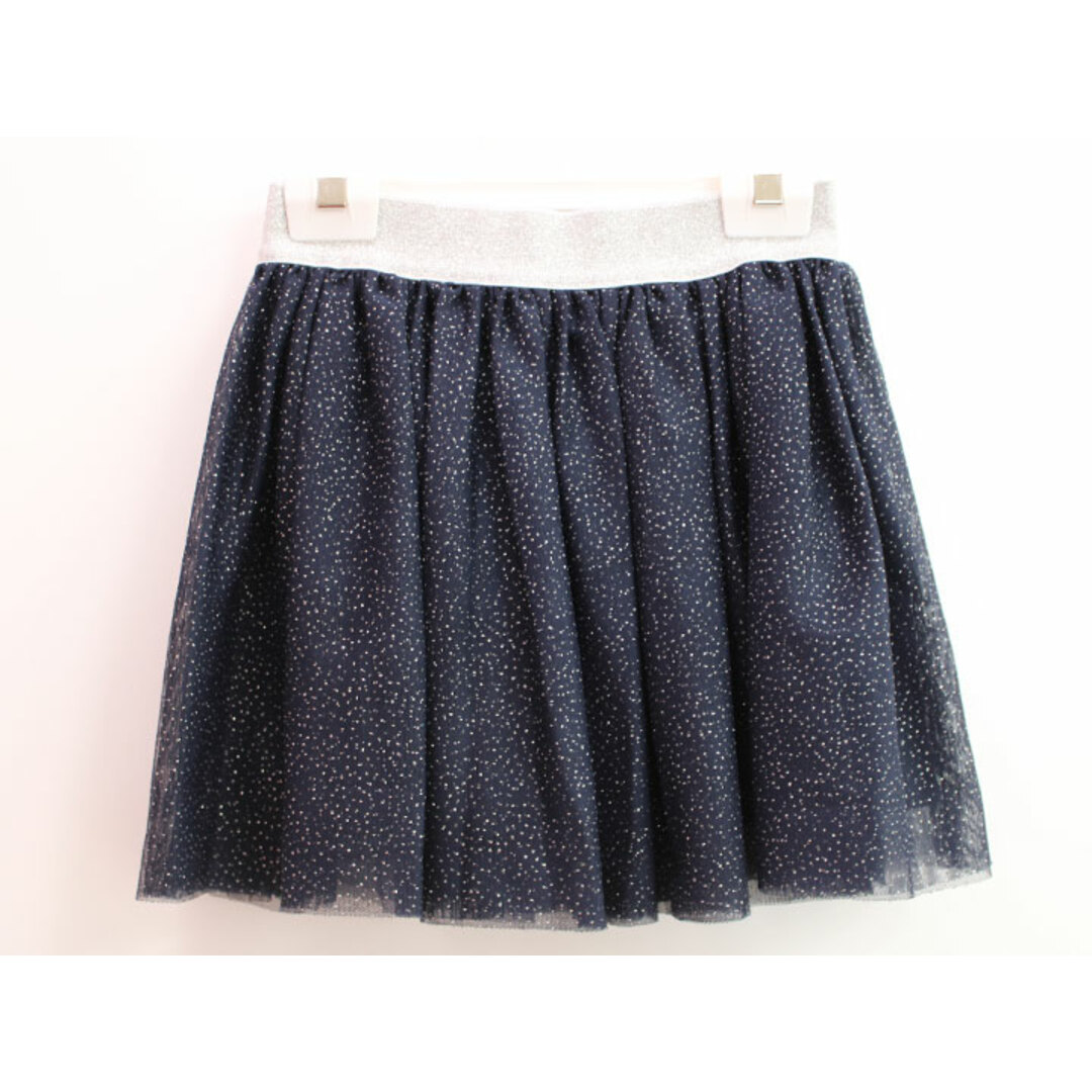 PETIT BATEAU(プチバトー)の【春物 新入荷!】▲プチバトー/PETIT BATEAU▲128cm(8ans) チュールスカート 濃紺×シルバー ドット【中古】子供 キッズ kids 女の子 春夏秋 bottoms 905042 キッズ/ベビー/マタニティのキッズ服女の子用(90cm~)(スカート)の商品写真