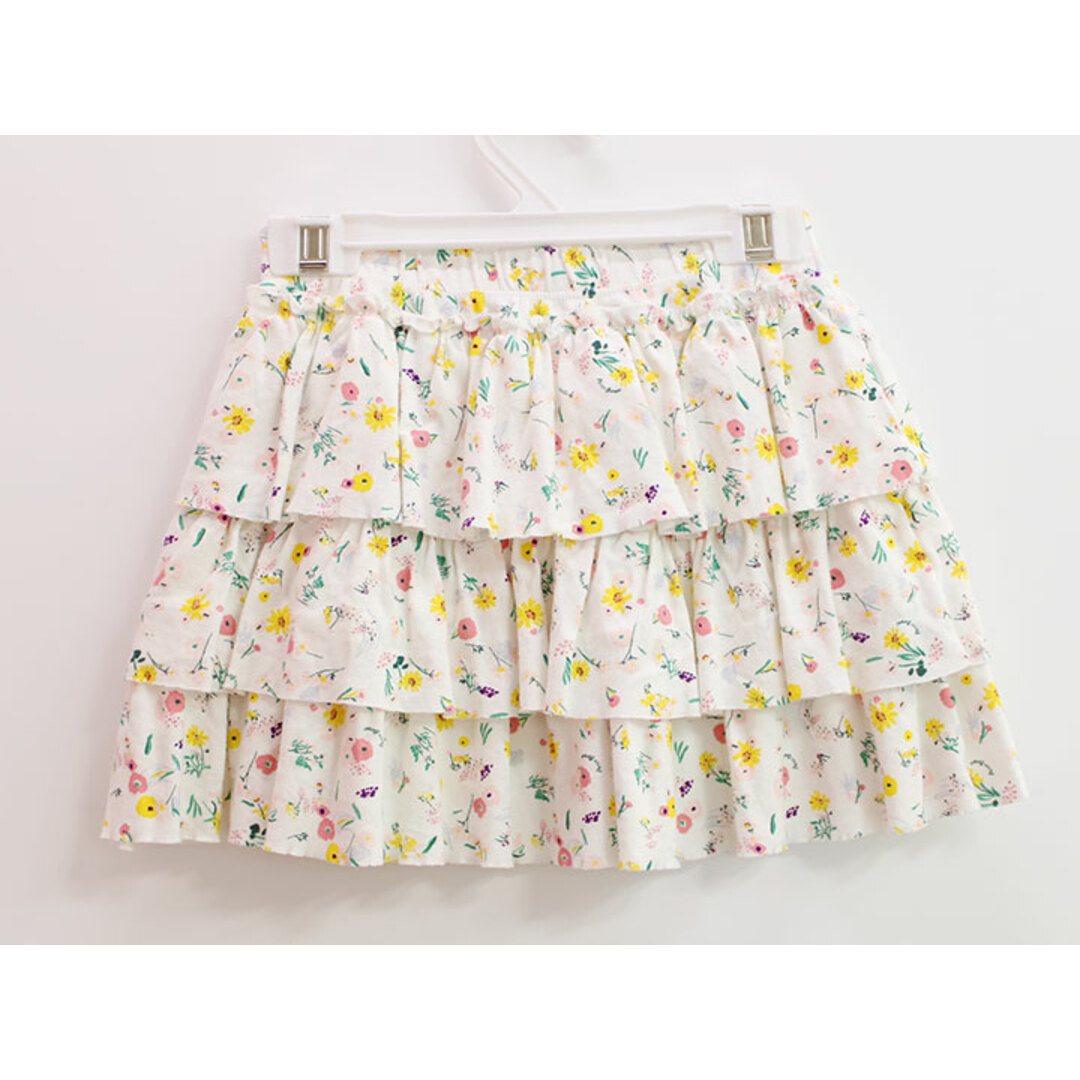 PETIT BATEAU(プチバトー)の【春物 新入荷!】▲プチバトー/PETIT BATEAU▲128cm(8ans) ティアードスカート 白系 花柄【中古】子供 キッズ kids 女の子 春夏 bottoms 905042 キッズ/ベビー/マタニティのキッズ服女の子用(90cm~)(スカート)の商品写真